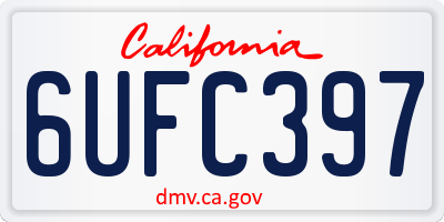 CA license plate 6UFC397