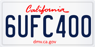 CA license plate 6UFC400
