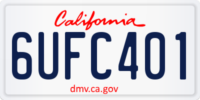 CA license plate 6UFC401