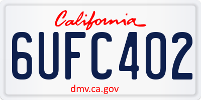 CA license plate 6UFC402