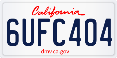 CA license plate 6UFC404