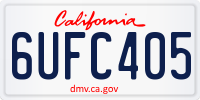 CA license plate 6UFC405