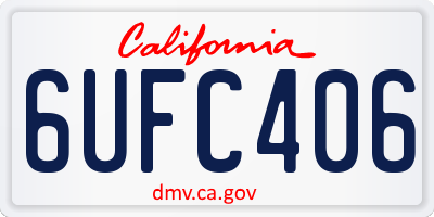 CA license plate 6UFC406