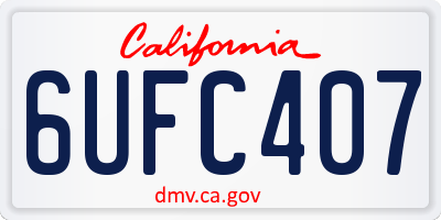 CA license plate 6UFC407