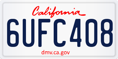 CA license plate 6UFC408