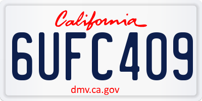 CA license plate 6UFC409