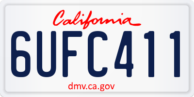 CA license plate 6UFC411