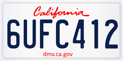CA license plate 6UFC412