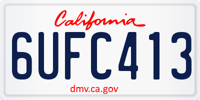 CA license plate 6UFC413