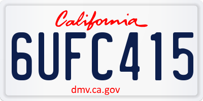 CA license plate 6UFC415