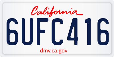 CA license plate 6UFC416
