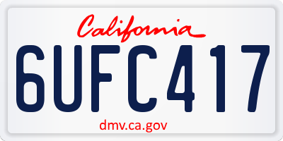 CA license plate 6UFC417