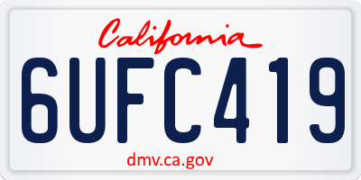 CA license plate 6UFC419