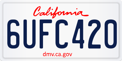 CA license plate 6UFC420