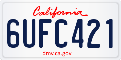 CA license plate 6UFC421
