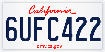 CA license plate 6UFC422