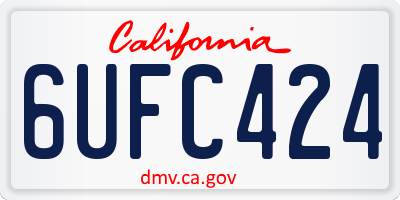 CA license plate 6UFC424