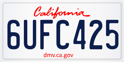 CA license plate 6UFC425
