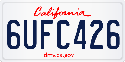 CA license plate 6UFC426