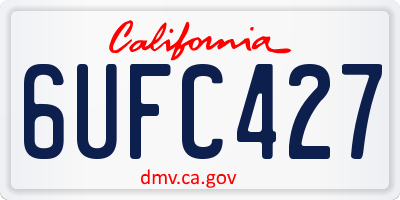 CA license plate 6UFC427