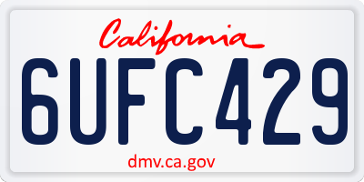 CA license plate 6UFC429