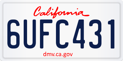 CA license plate 6UFC431