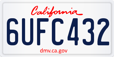 CA license plate 6UFC432