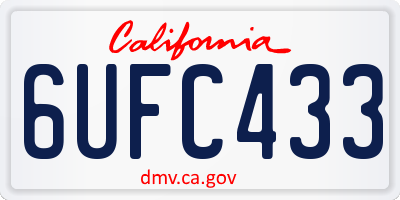 CA license plate 6UFC433