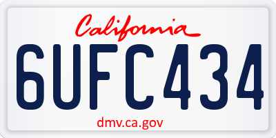 CA license plate 6UFC434
