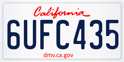 CA license plate 6UFC435