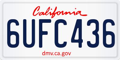 CA license plate 6UFC436