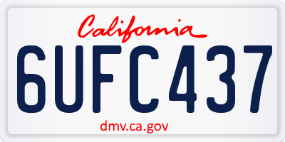 CA license plate 6UFC437