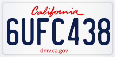 CA license plate 6UFC438