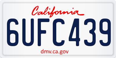 CA license plate 6UFC439