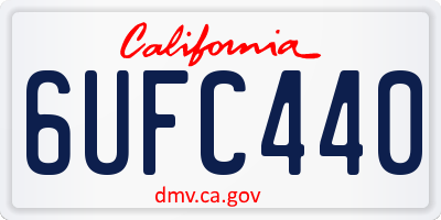 CA license plate 6UFC440