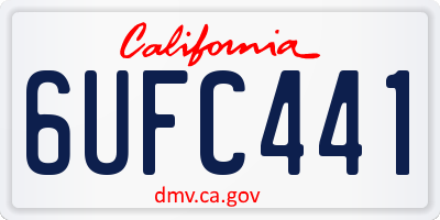 CA license plate 6UFC441