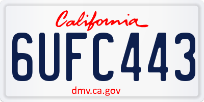 CA license plate 6UFC443