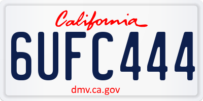 CA license plate 6UFC444