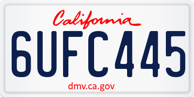 CA license plate 6UFC445