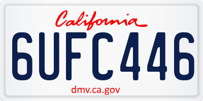 CA license plate 6UFC446