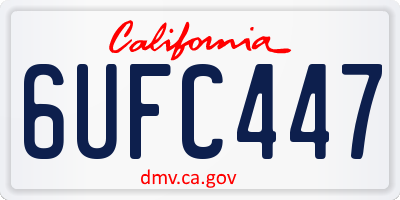 CA license plate 6UFC447