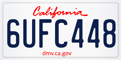 CA license plate 6UFC448