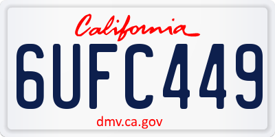 CA license plate 6UFC449