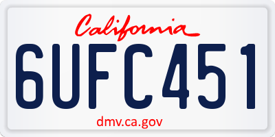CA license plate 6UFC451