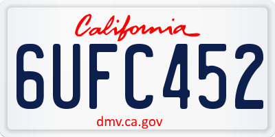 CA license plate 6UFC452