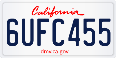 CA license plate 6UFC455