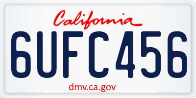 CA license plate 6UFC456