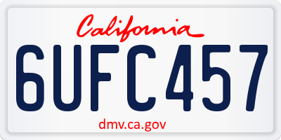 CA license plate 6UFC457