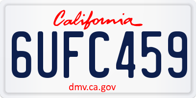 CA license plate 6UFC459