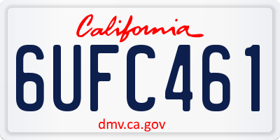 CA license plate 6UFC461